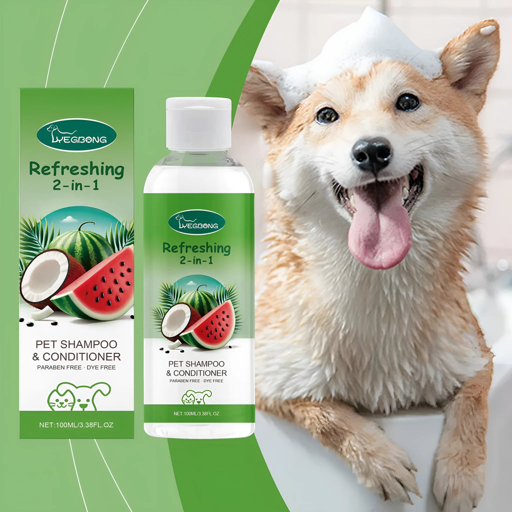 100ml pet 2-in-1 shampoo and shower gel bottle with watermelon and coconut extracts