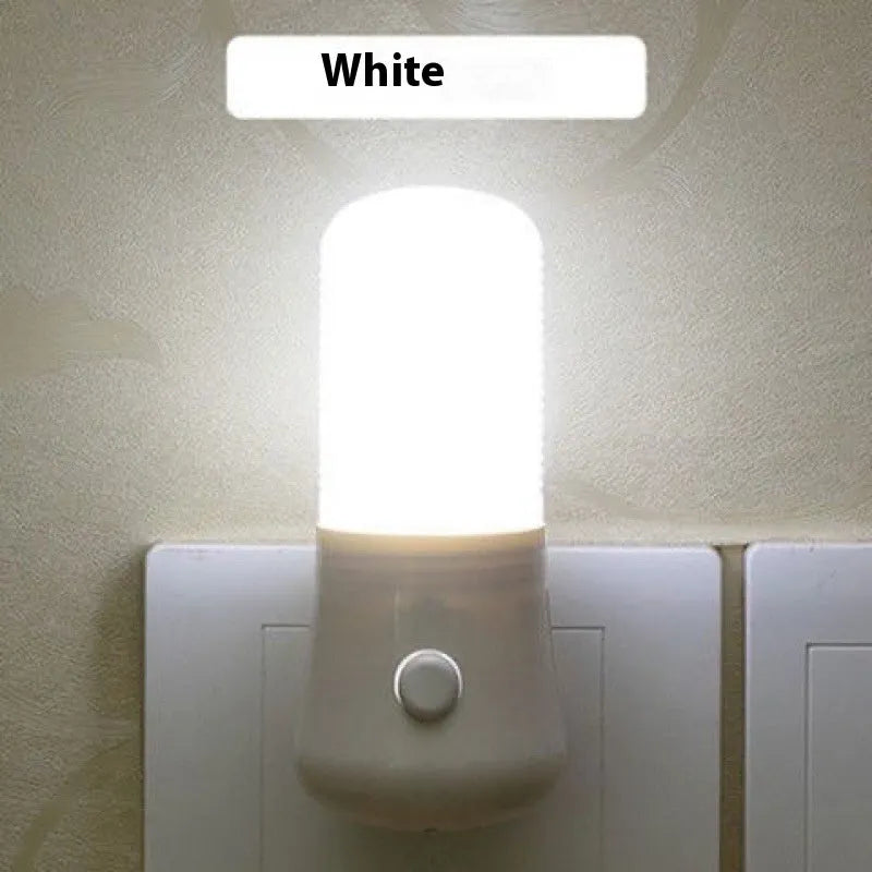 Minimalist cube-shaped plug-in night light with US plug and dual colour temperature settings