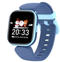 H39T children's smart watch with blue TPU strap on a wrist, showing the 1.4-inch touchscreen display.
