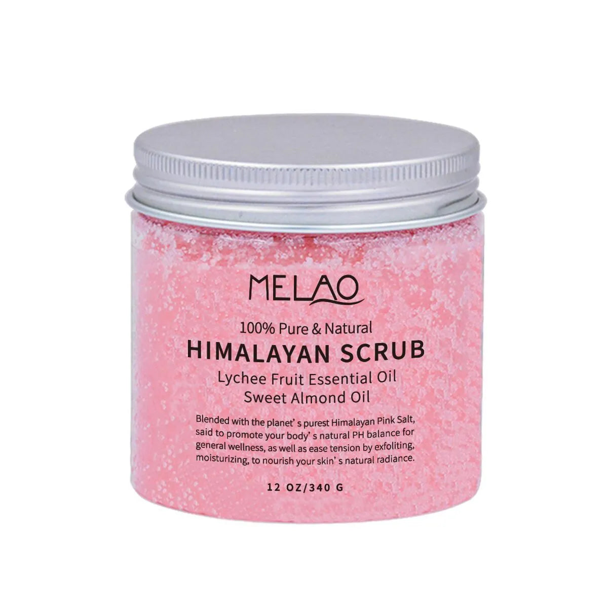 250g tub of Himalayan salt body scrub with white cream texture