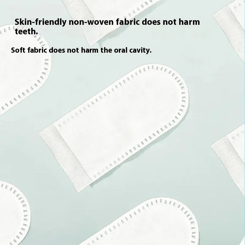 Pack of 50 white pet dental cleaning finger stalls made from non-woven fabric