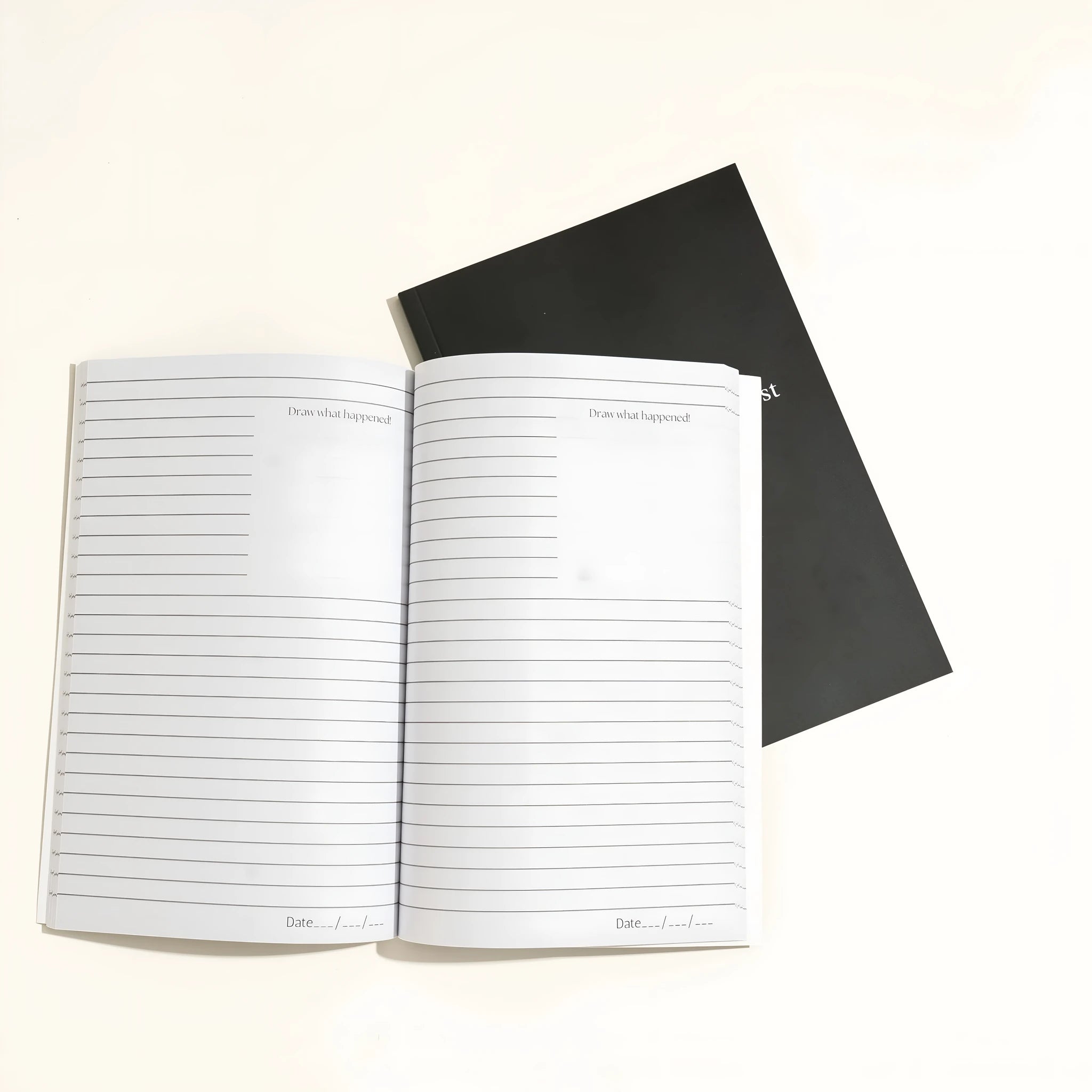 Black business style dream journal notebook for organised dream recording and analysis