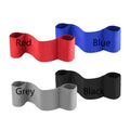 Elastic elbow support bandage for fitness and boxing, shown in red, grey, blue, and black colour options.