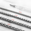 Silver titanium steel necklace for men in 3mm, 4mm, 5mm or 6mm width and 45cm to 90cm length