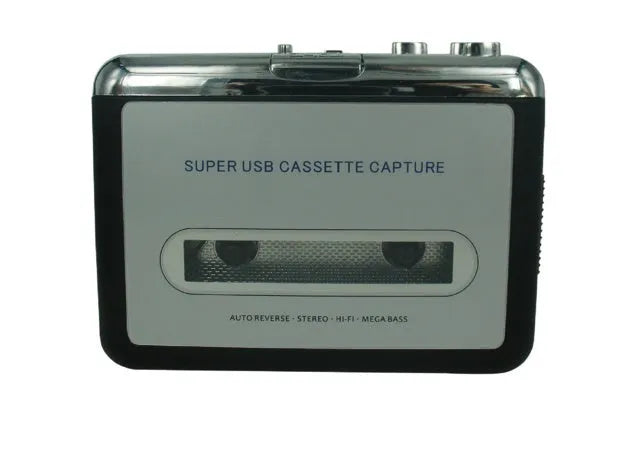 Cassette to MP3 converter unit with USB cable for converting tape audio to digital files