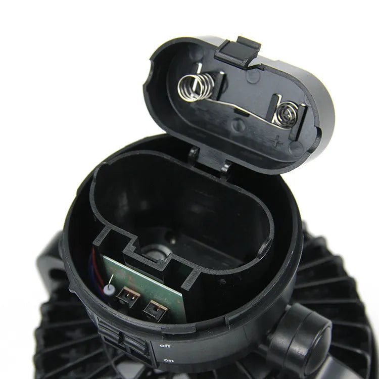 Black multifunctional 18LED camping fan light with dial switch, 167 x 184 mm ABS body