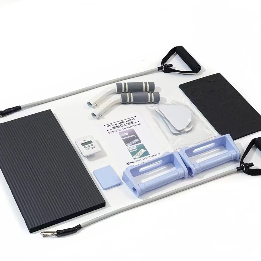 Purple, black, and pink foldable PP plastic belly panel fitness board for abdominal exercises.