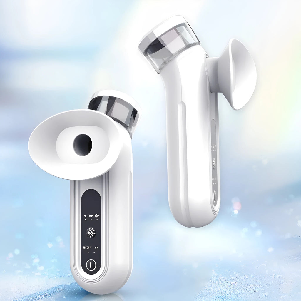 White portable rechargeable eye compress and atomisation device with eye mask