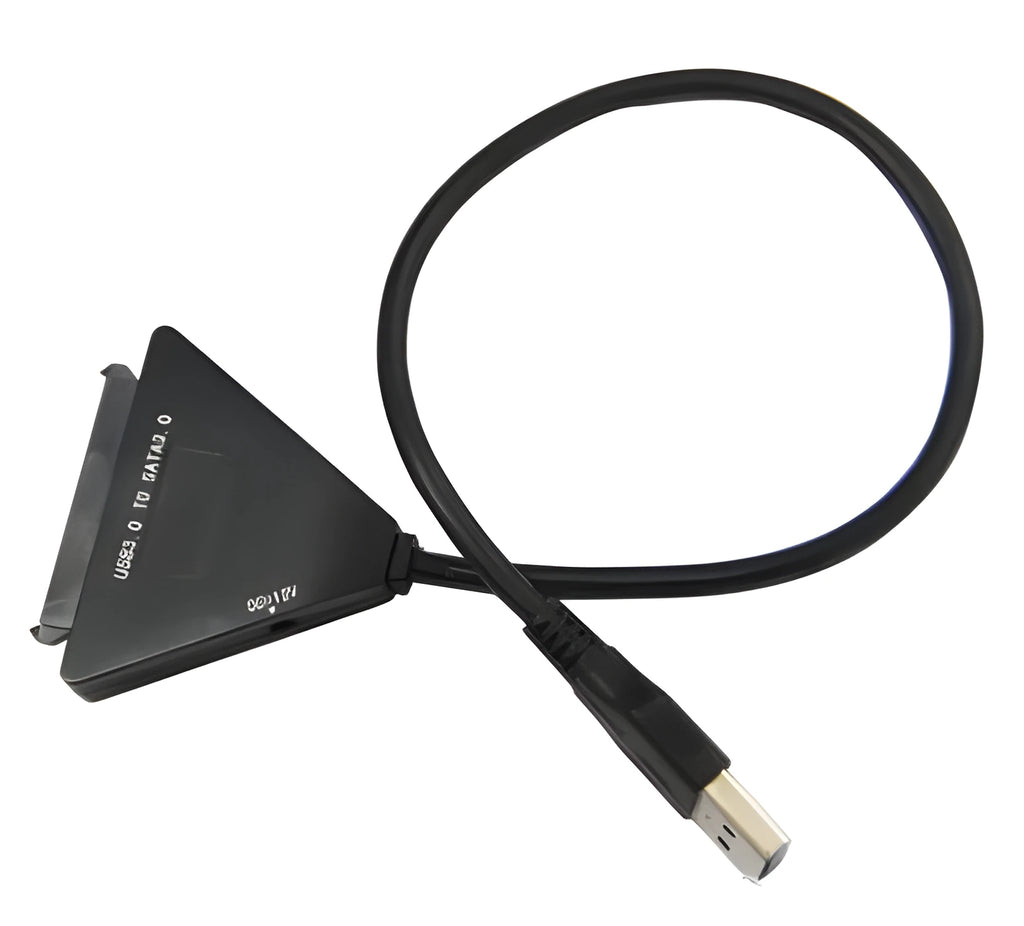 Black USB 3.0 to SATA 7+15 pin adapter cable with separate power supply line for hard drives