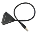 Black USB 3.0 to SATA 7+15 pin adapter cable with separate power supply line for hard drives