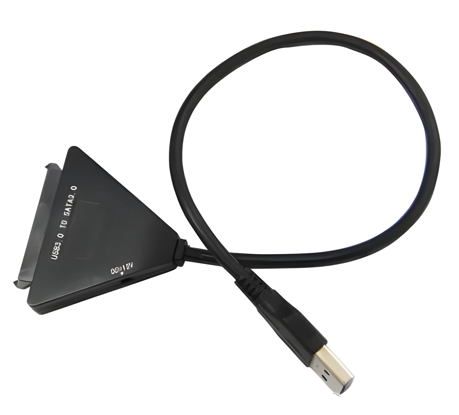 Black USB 3.0 to SATA 7+15 pin adapter cable with separate power supply line for hard drives