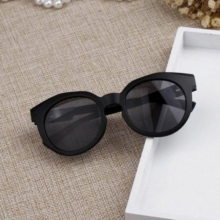 Children's black round fashion sunglasses with colour lens options for baby girl boy