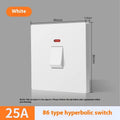 Heavy-duty illuminated circuit breaker switch in grey finish for water heater or air conditioner