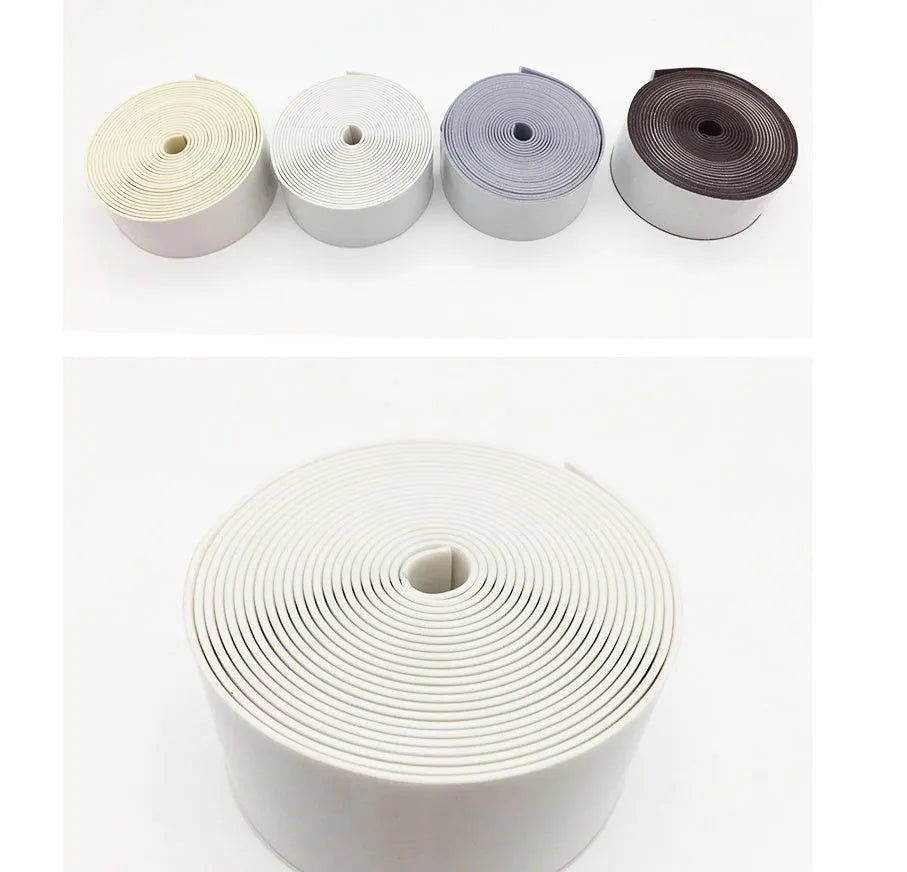 Roll of PVC waterproof mould-proof kitchen wall corner protection tape 3.8cm wide x 3.2m long in porcelain white
