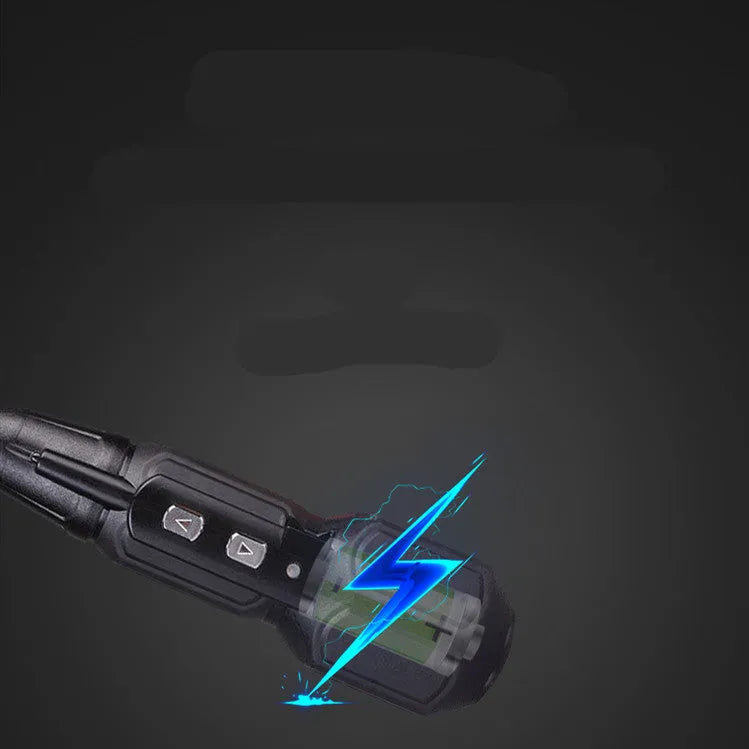 Alloy steel straight handle electric screwdriver with black finish and lithium battery