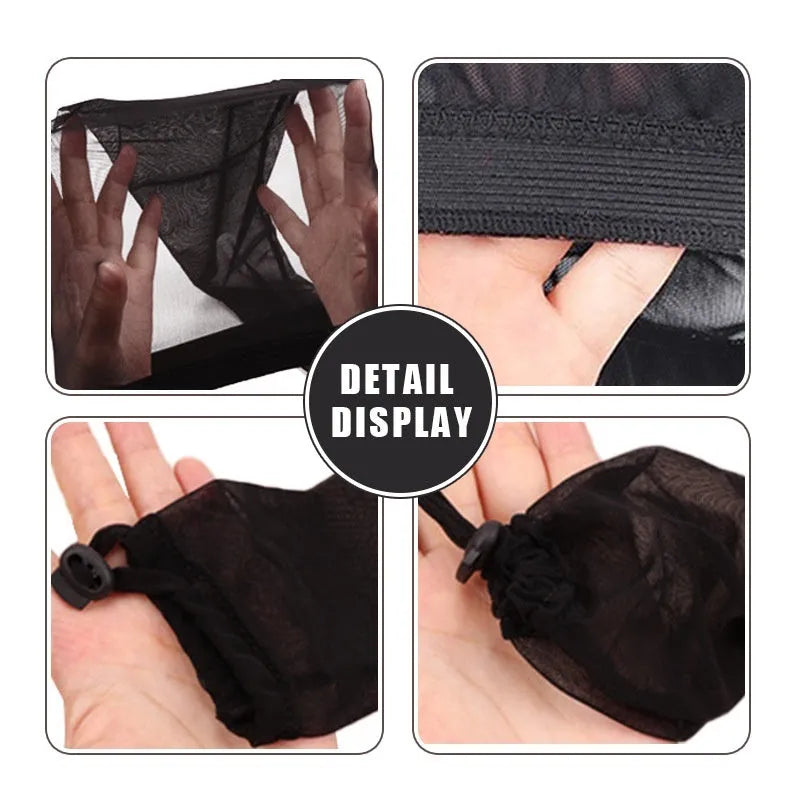Spandex wig mesh cap in seven colour options with breathable construction for long hair wigs