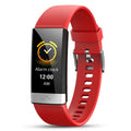 V19 smart bracelet with touchscreen display on TPU wrist strap showing health metrics