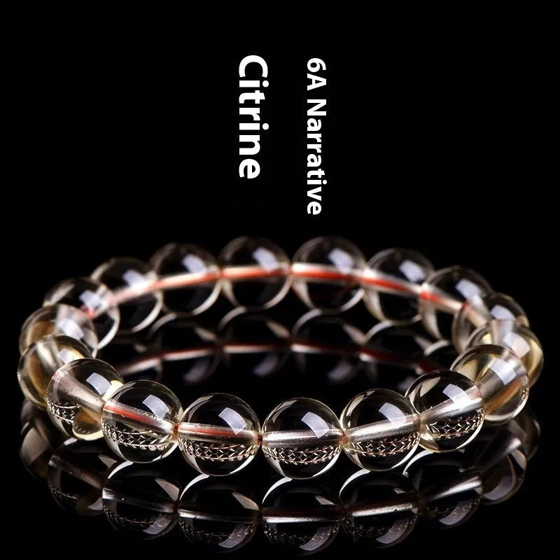 Natural citrine scattered beads bracelet showing 7A and 6A grade polished stones in original design