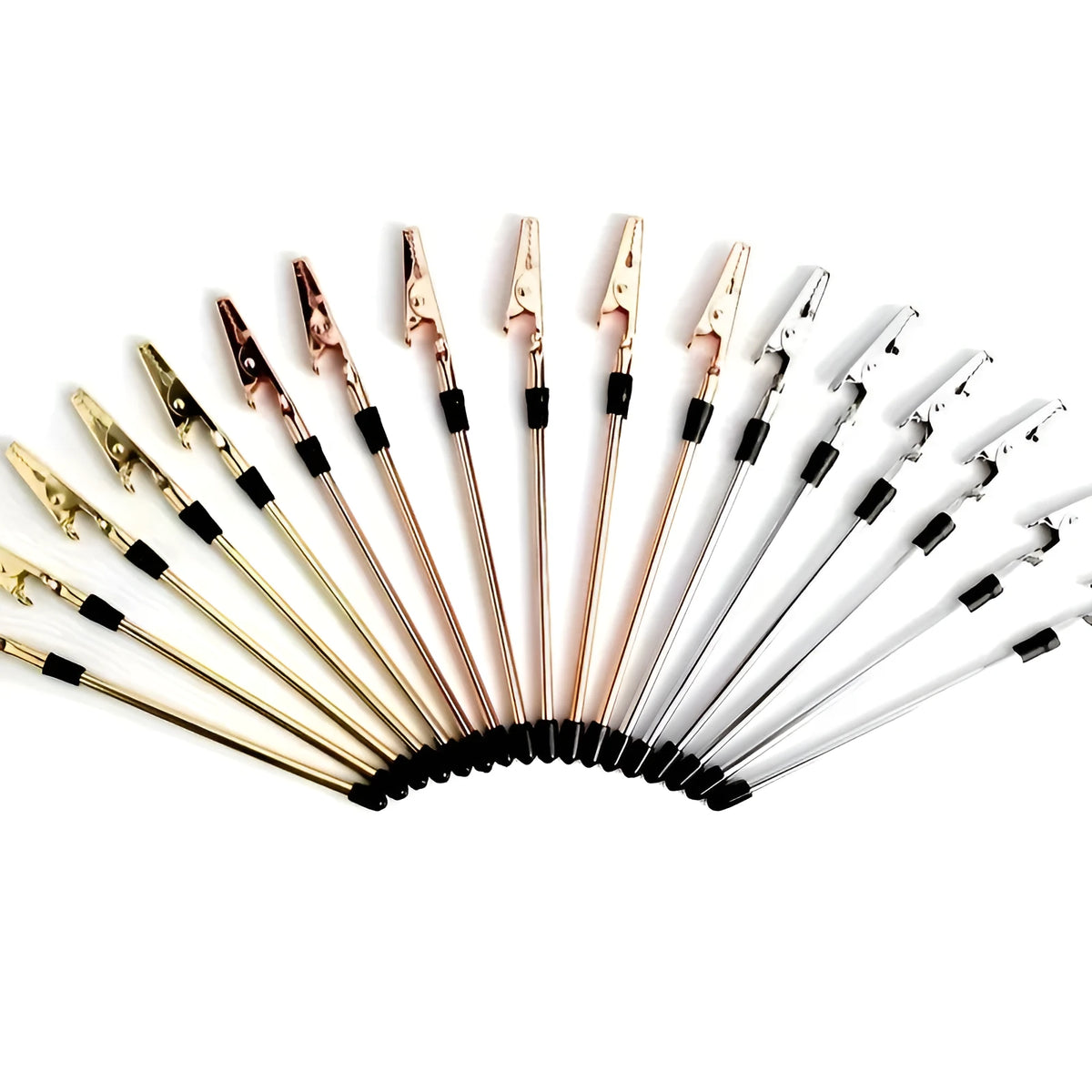 Gold-plated 155mm iron rod alligator clip bracelet accessory tool for jewellery making or note holding