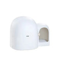Fully enclosed oversized cat litter box in Aurora White colour with dimensions 67.7cm by 49cm.