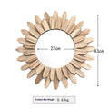 Solid wood European style hanging mirror with baked colour finish on wall