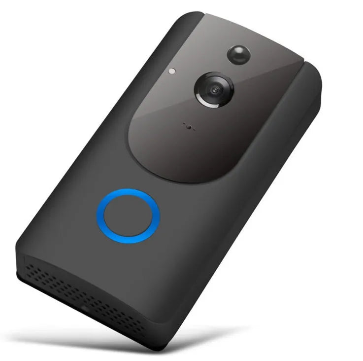 Smart WiFi video doorbell camera with chime, 720P, 166° wide-angle lens, grey or silver