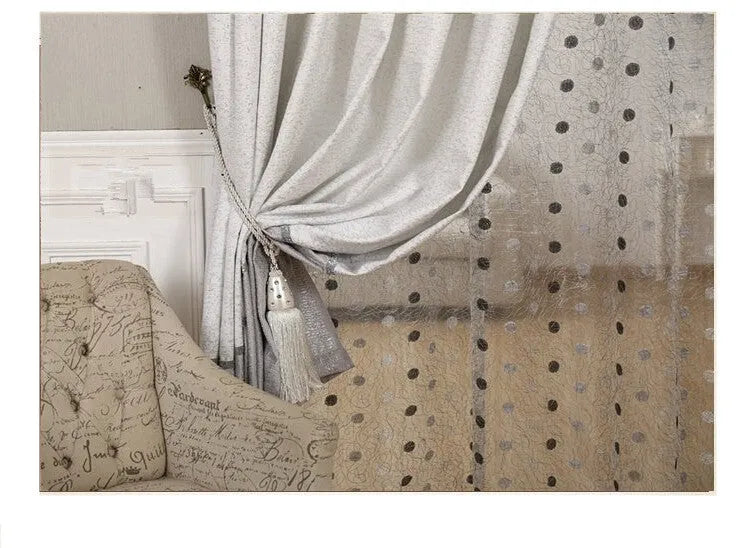 Single blackout curtain panel showing choice of hook and ring header styles on a rail.