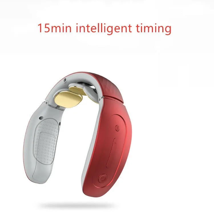 Small red or white handheld intelligent cervical massager with battery and computer controls.