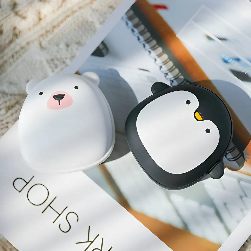 Cartoon penguin polar bear USB rechargeable hand warmer with power bank function