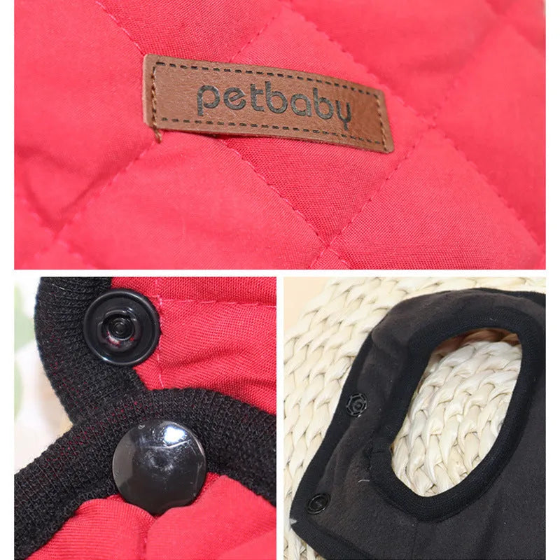 Cotton sleeveless dog vest in Apricot, Blue or Red, sizes XS to XXL with 20-45cm back length