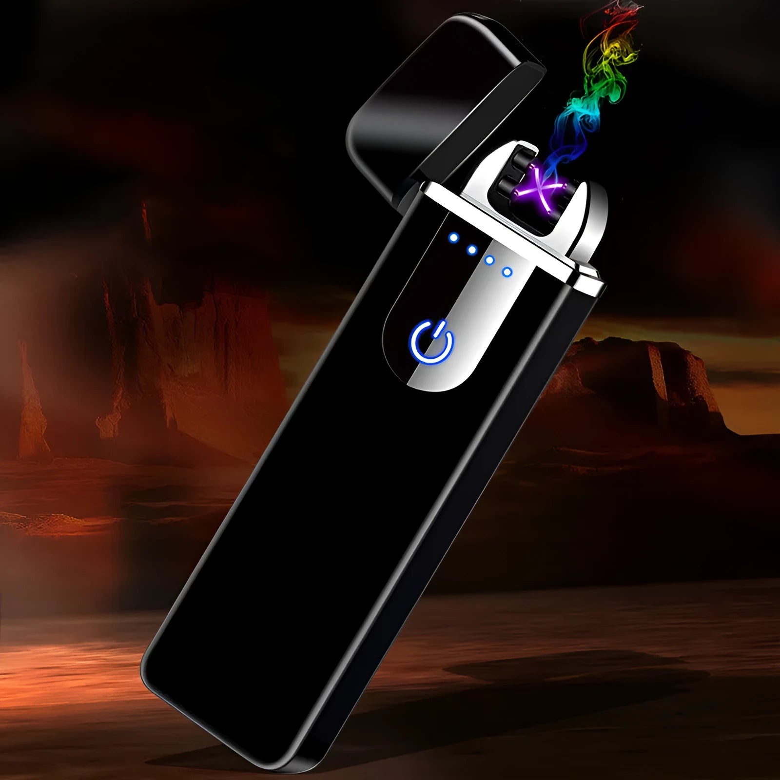 Brushed metal promotional lighter in five colour options including gold red blue silver and black