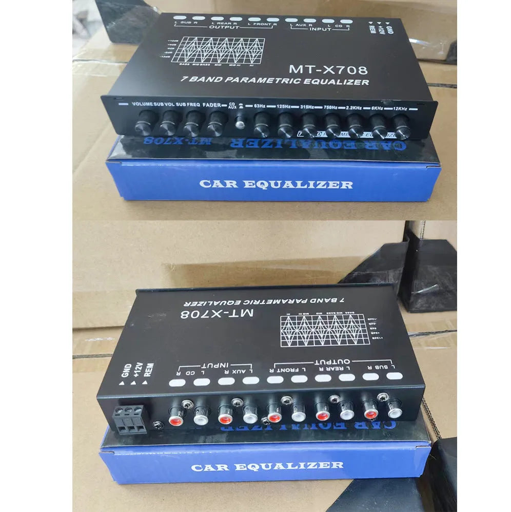 7-segment car equalizer for Volkswagen, 12V, 185x120x30mm, upgrade EQ-819 model
