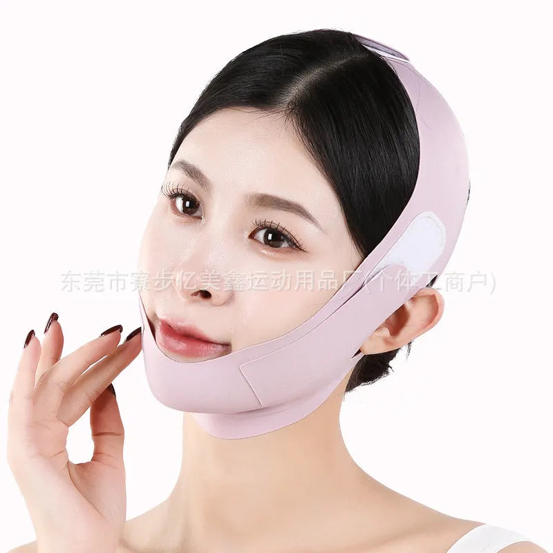 Purple and green graphene face shaping mask for small V face contour support