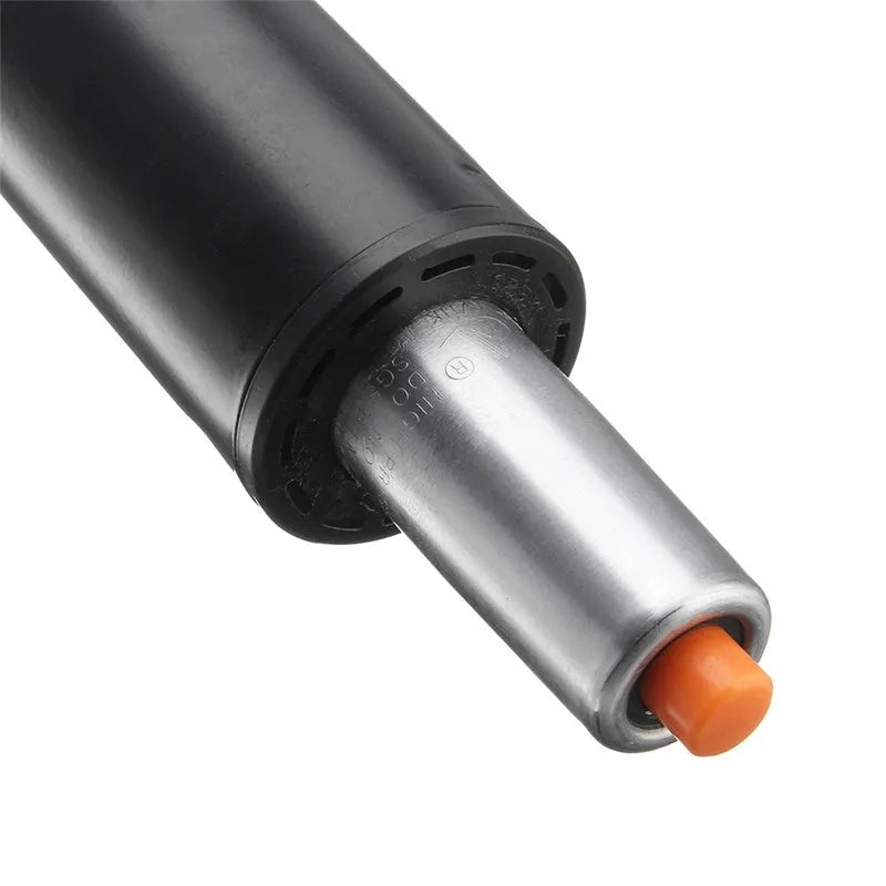 A metal gas spring assembly for a lift chair, shown in electroplated and black paint finish options.
