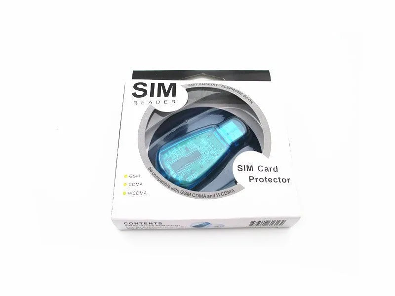 Blue USB SIM card reader for mobile phone contact and message backup