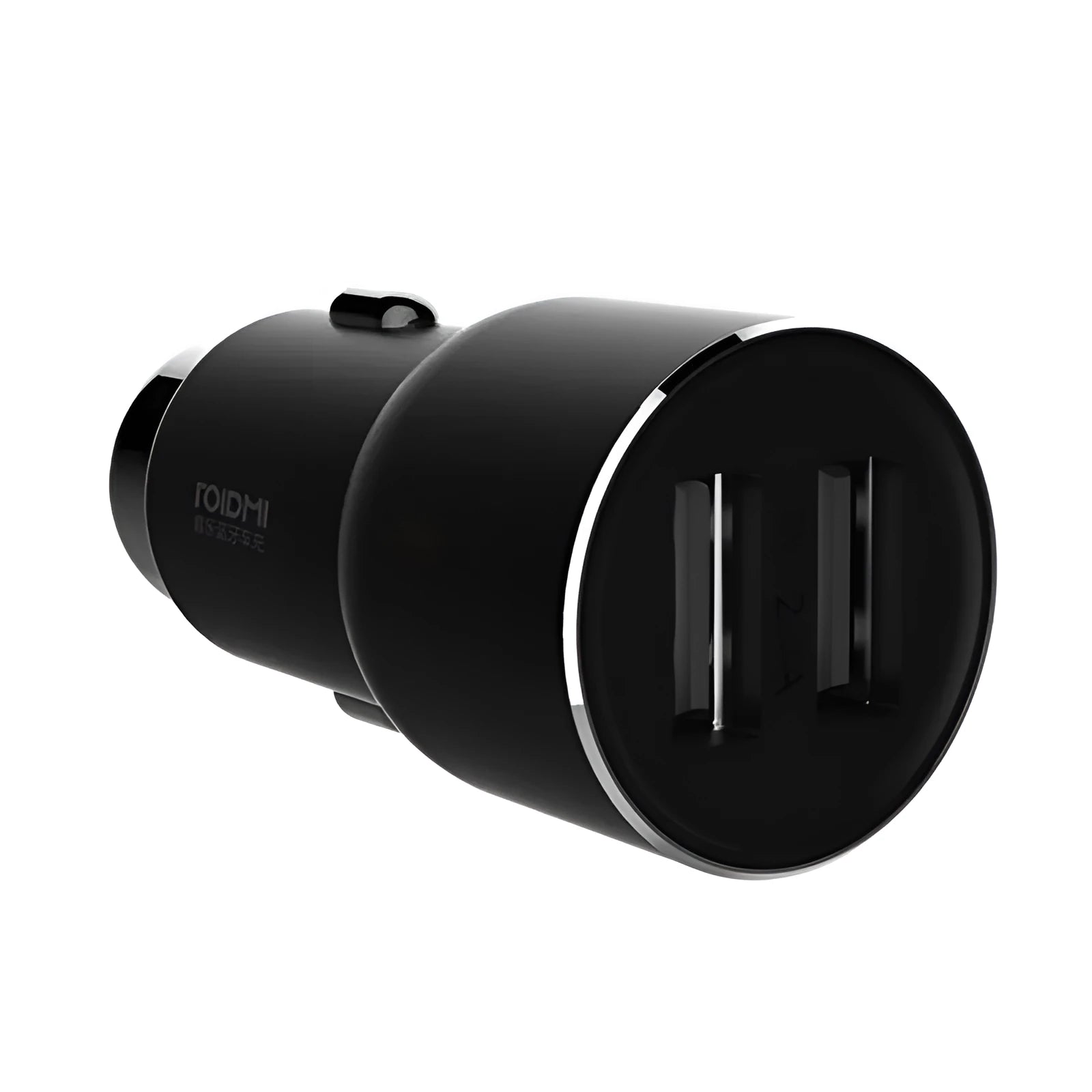Black Ruimi 3S Music Bluetooth Car Charger with dual USB ports for in-car use.