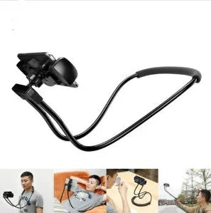 Baseus flexible phone holder with 360-degree rotation in neck hanging position with shockproof bubble support