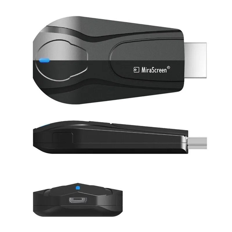 Black wireless screen player with HDMI port for smart phone to TV wireless streaming