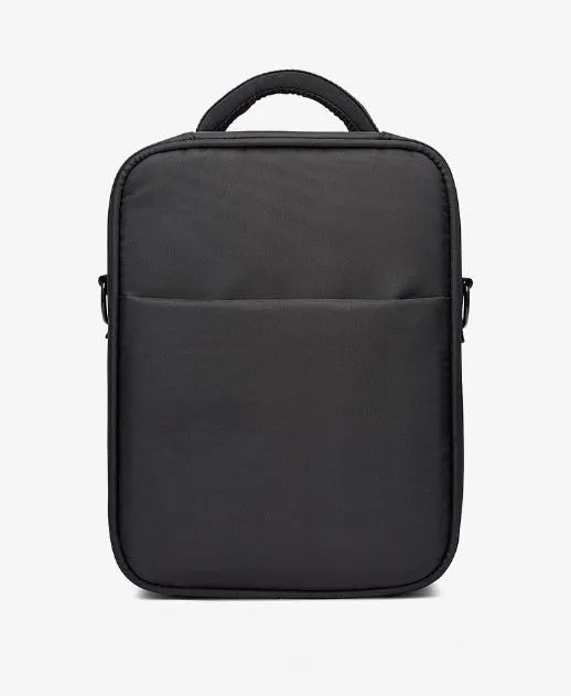 Black men's messenger shoulder bag with oxford fabric construction
