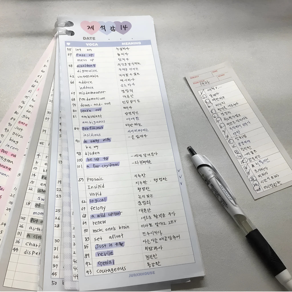 Vertical English words notepad with double-sided printing in half B5 size