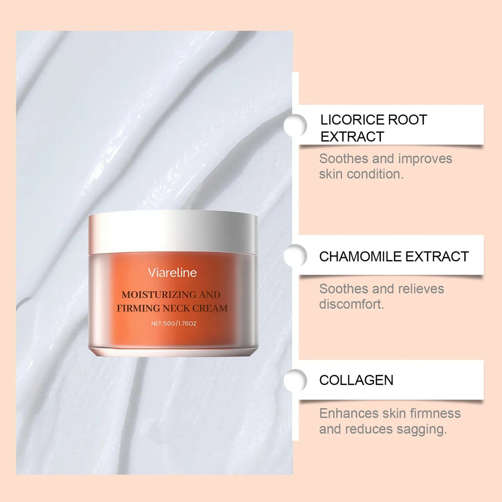 Daily neck contour skin moisturising care cream in 50g jar with 6.3cm packaging