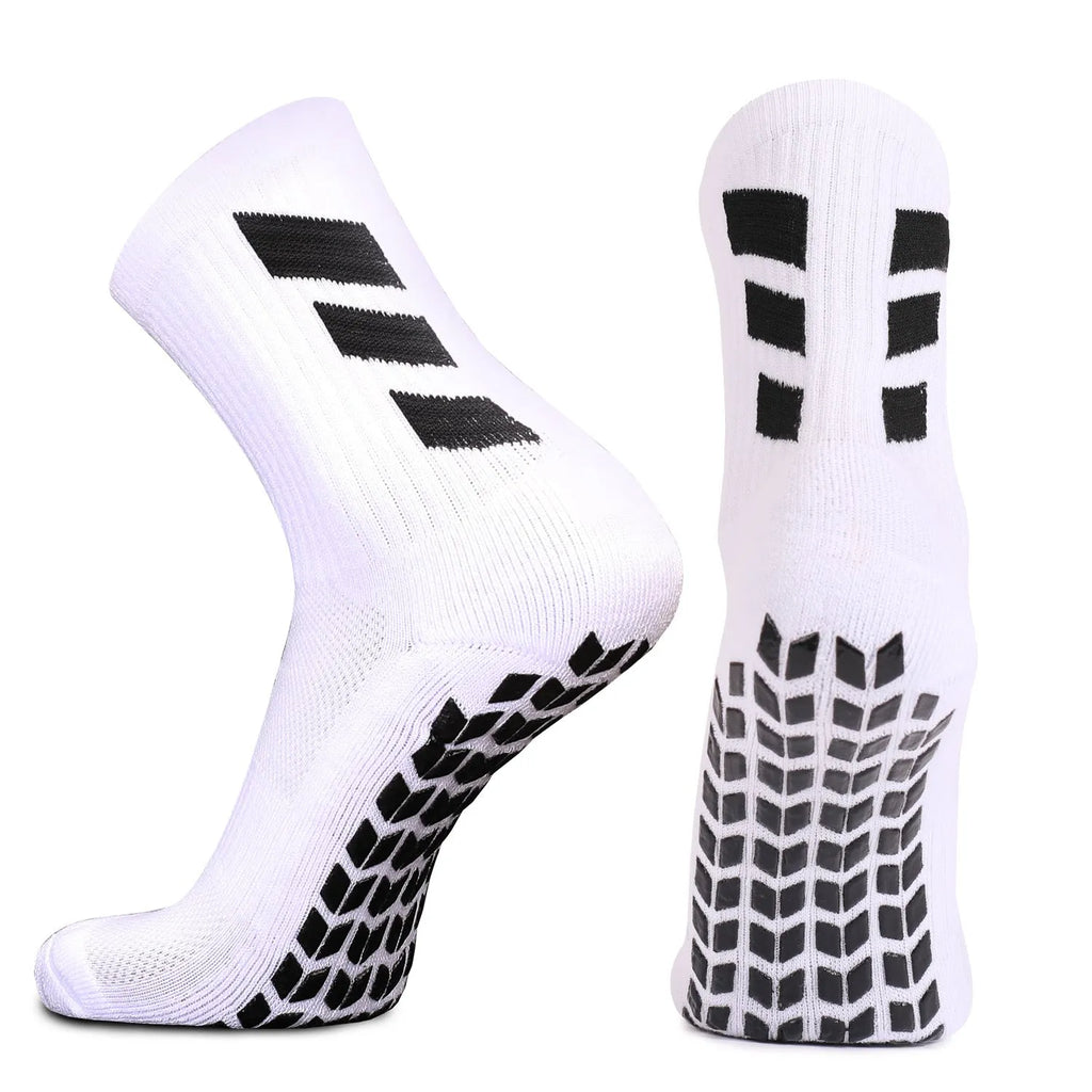 Non-slip sweat absorbing football socks, adult 39-45, middle calf, polyester cotton, five colours