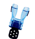 Edible silicone diving mouthpiece, 110mm long, shown in various colours including blue, green, pink and transparent options.