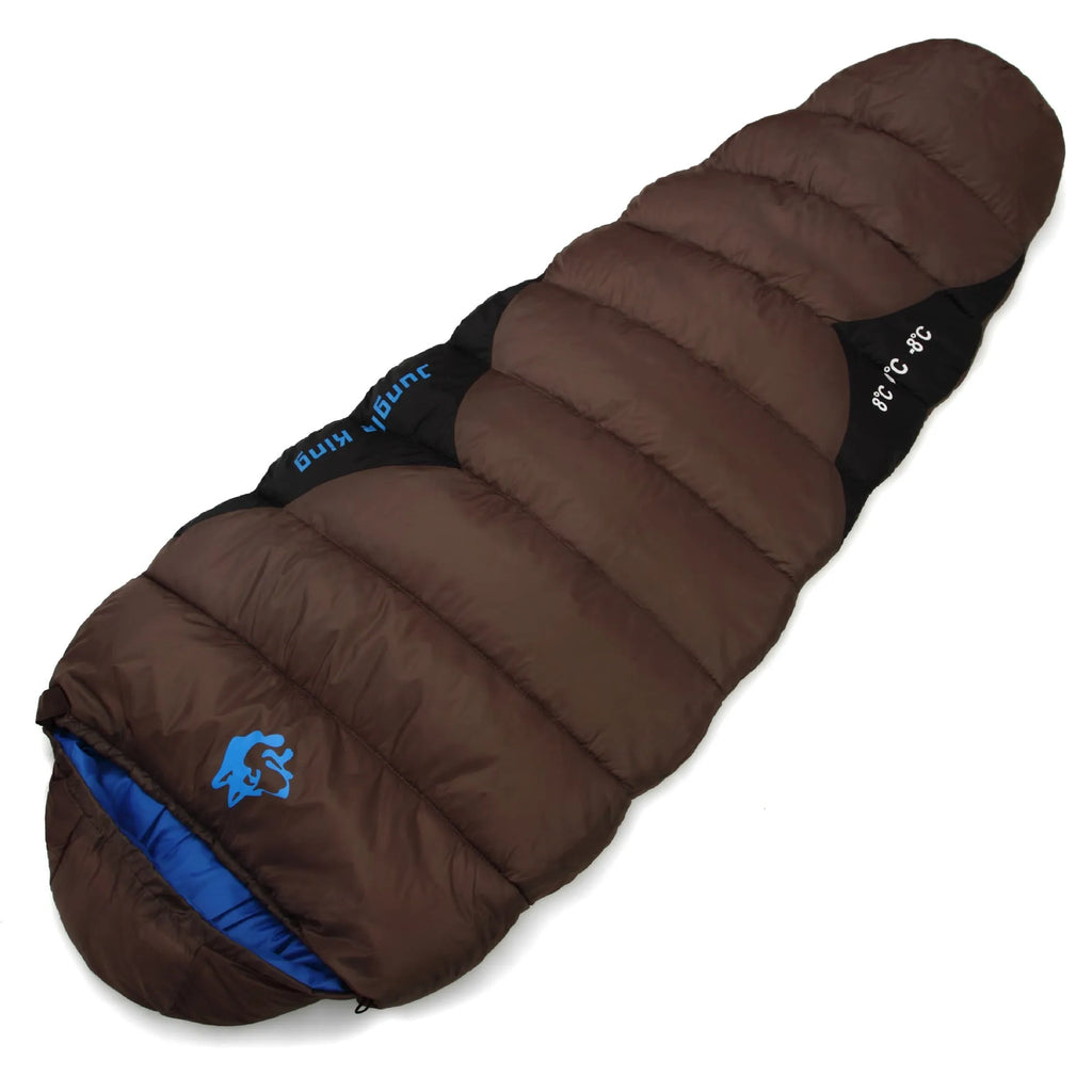Army Green cotton camping sleeping bag with compression sack, size 230x80x50cm.