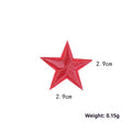 Colourful five-pointed star embroidery label cloth stickers for clothing decoration in multiple colour options