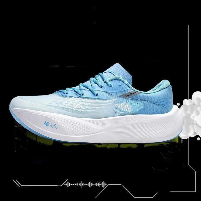 Low-top racing sneakers with carbon plate, PU mesh upper, and natural rubber sole in multiple colours