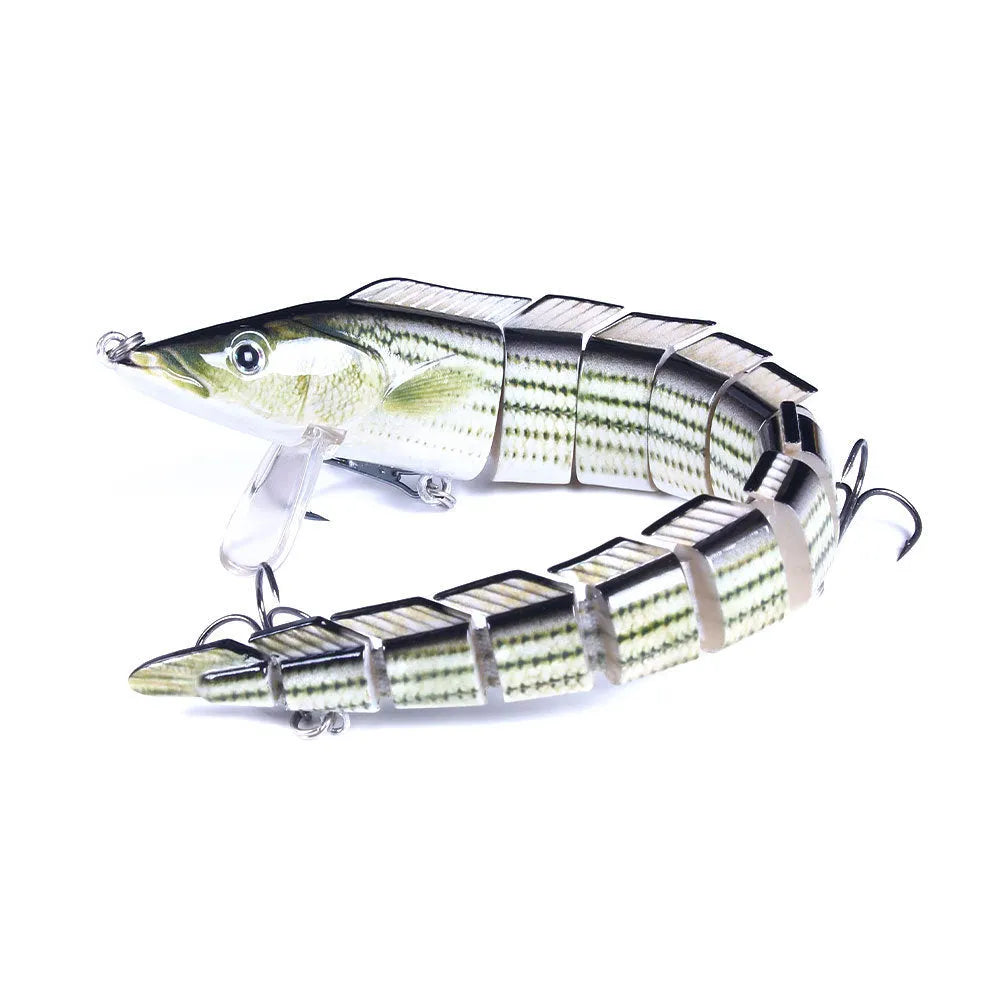 Multi-section soft plastic fish loach fishing lure measuring 23cm with #2 hook