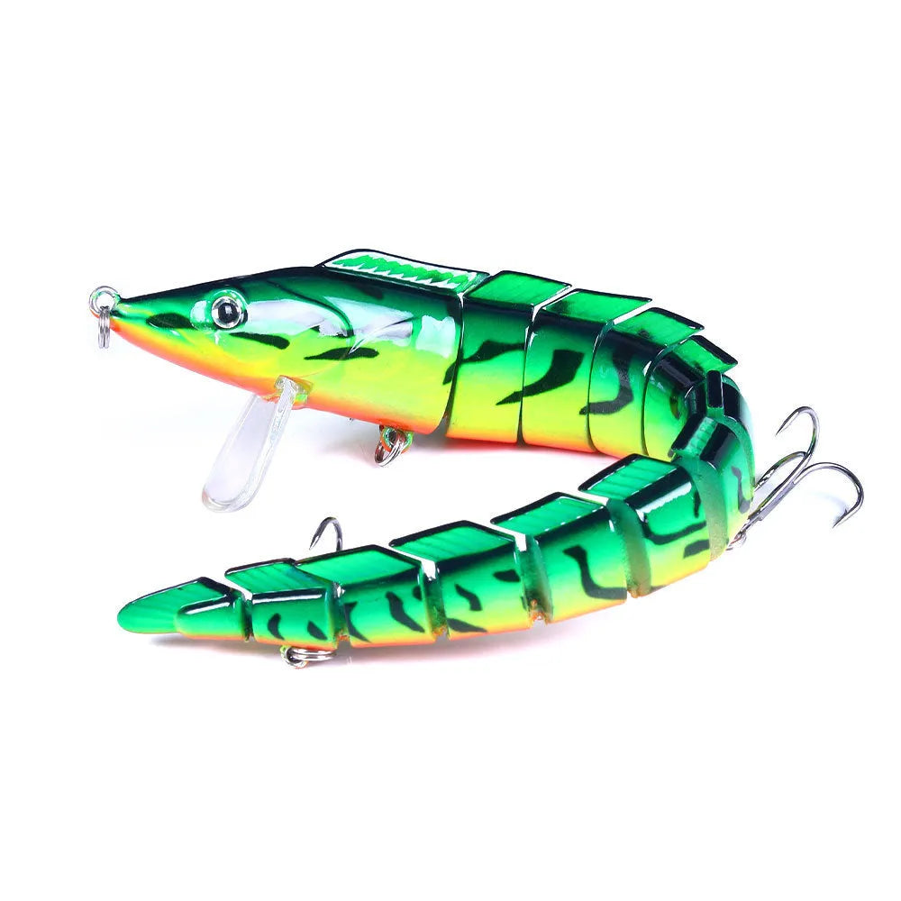 Multi-section soft plastic fish loach fishing lure measuring 23cm with #2 hook