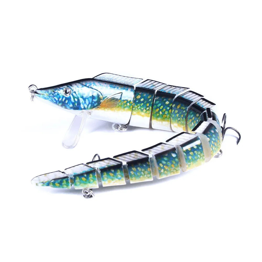 Multi-section soft plastic fish loach fishing lure measuring 23cm with #2 hook