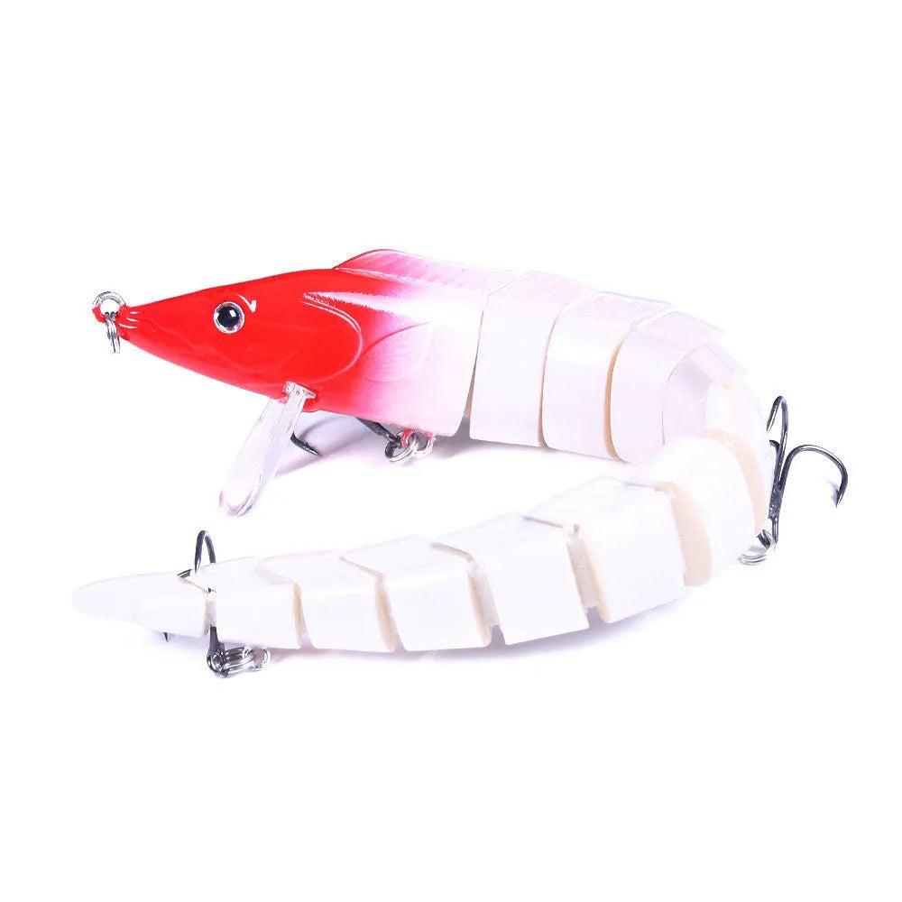 Multi-section soft plastic fish loach fishing lure measuring 23cm with #2 hook